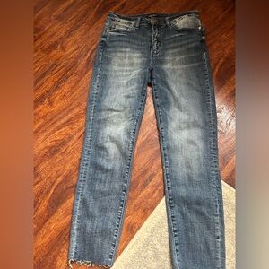 Judy Blue High Waist Raw Hem Relaxed Fit Dark JB88191 DK Size 9/29